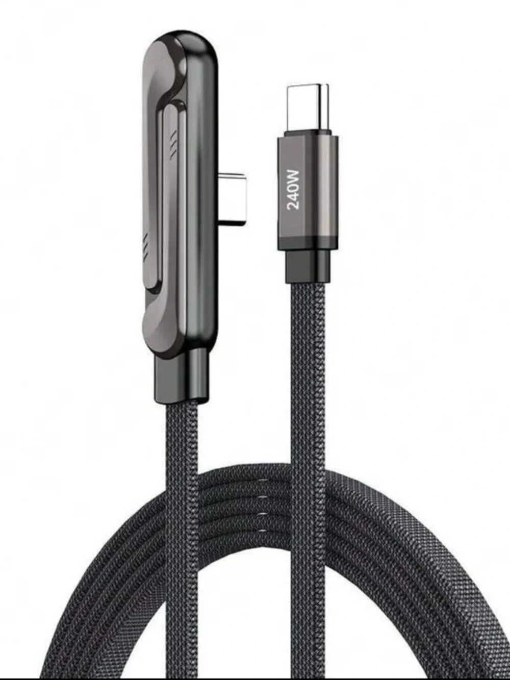 Ultra Flexible Phone Holder with Braided Cable - Black usb type c